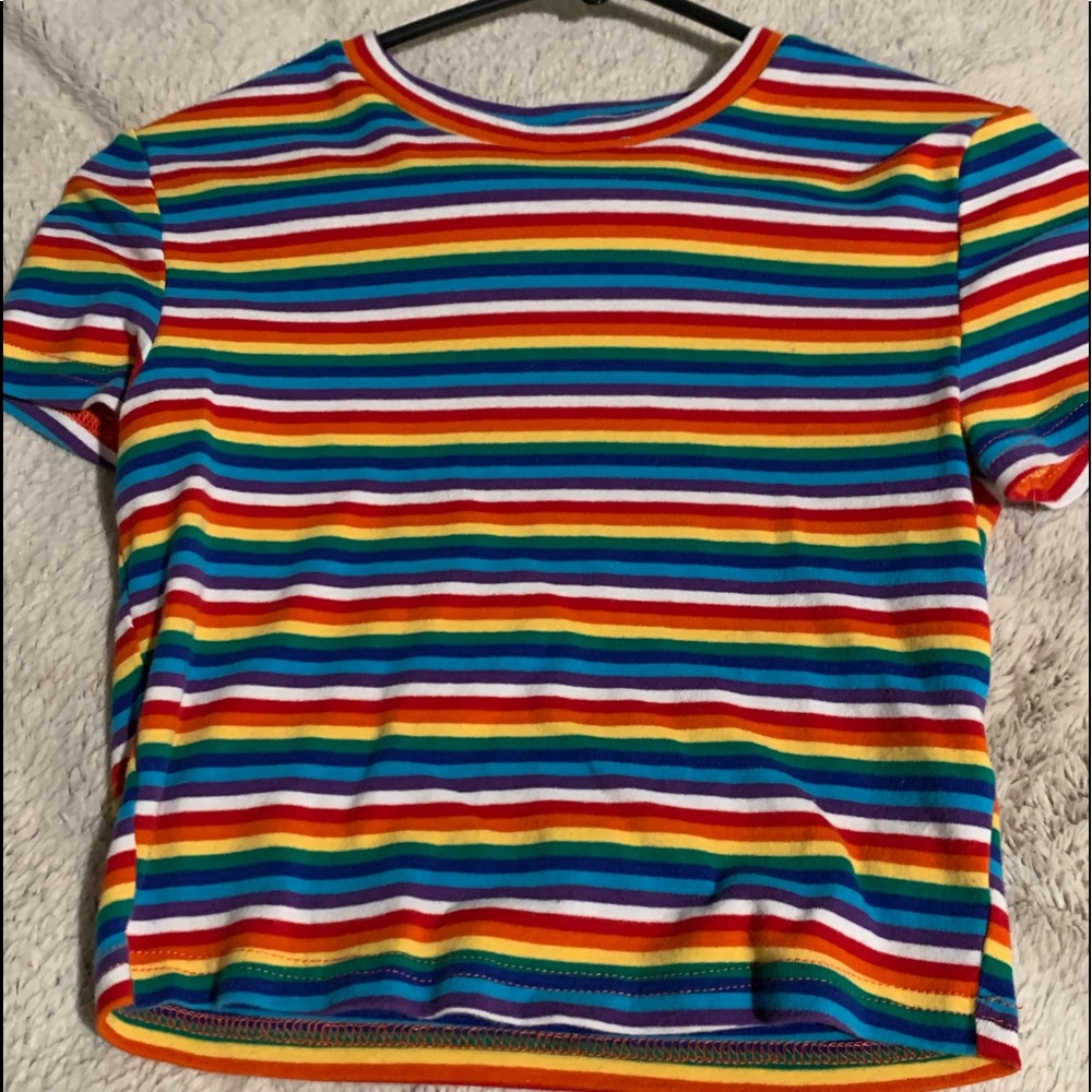 small , shein, rainbow crop top